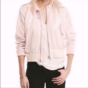 Free People Light Pink Bomber Jacket